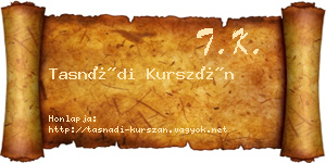 Tasnádi Kurszán névjegykártya